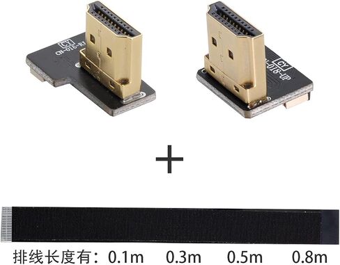 Cablecc CYFPV مزدوج 90 درجة بزاوية قائمة HDMI نوع A ذكر إلى ذكر HDTV FPC كابل مسطح لـ FPV HDTV Multicopter التصوير الجوي 30 سم in Saudi Arabia