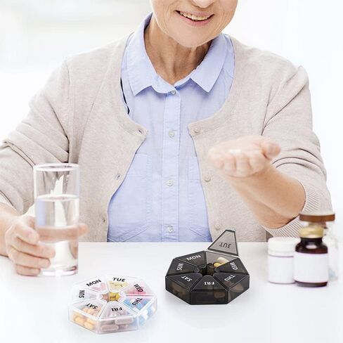 4 Packs Pill Box Portable Pill Box Organizer Weekly Medicine Storage Box 7 Days Pill Organizer Suitable for Travel Medicine Box in Kuwait