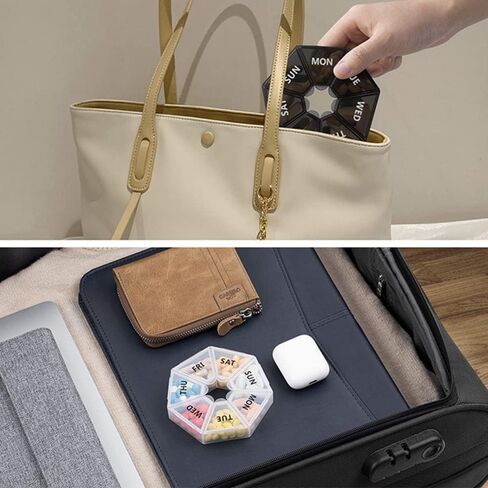 4 Packs Pill Box Portable Pill Box Organizer Weekly Medicine Storage Box 7 Days Pill Organizer Suitable for Travel Medicine Box in Kuwait