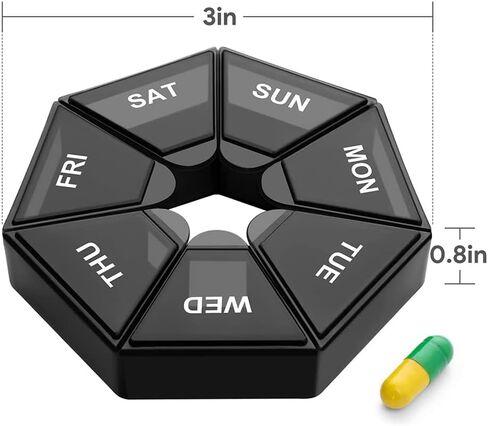 4 Packs Pill Box Portable Pill Box Organizer Weekly Medicine Storage Box 7 Days Pill Organizer Suitable for Travel Medicine Box in Kuwait