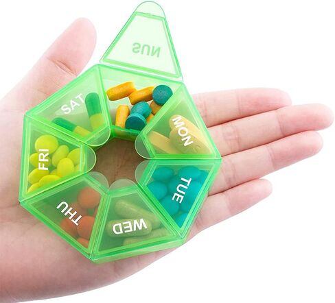 4 Packs Pill Box Portable Pill Box Organizer Weekly Medicine Storage Box 7 Days Pill Organizer Suitable for Travel Medicine Box in Kuwait