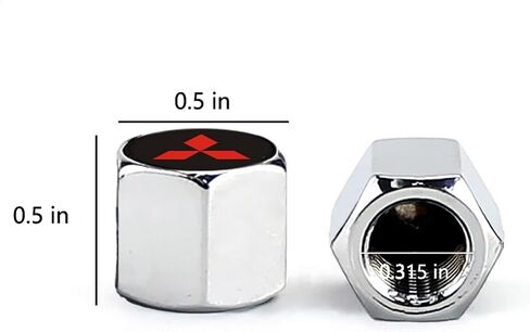 4 Pcs Tire Stem Valve Caps with O Rubber Ring，and 1 pcs Zinc Alloy Key Chain, Leak-Proof Air Caps Cover Fit for Mitsubishi, Universal Stem Covers for Cars, SUVs, Bike and Bicycle, Trucks, Motorcycles in Saudi Arabia