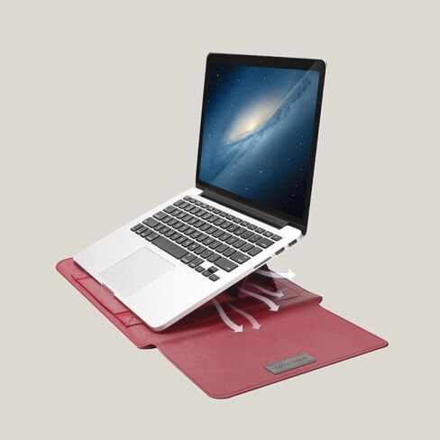 15.6 Inch Laptop Carry Sleeve & Invisible Stand, 35 Degree Angles, Ultra-Slim Stylish Pieces (Green) in Saudi Arabia