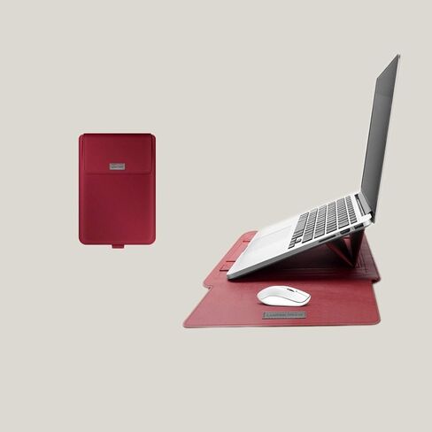15.6 Inch Laptop Carry Sleeve & Invisible Stand, 35 Degree Angles, Ultra-Slim Stylish Pieces (Green) in Saudi Arabia