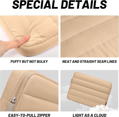 حافظة كمبيوتر محمول منتفخة من Omnpak مقاس 13 بوصة لجهاز MacBook Air، حقيبة كمبيوتر محمول للنساء منتفخة لحمل الكمبيوتر المحمول مقاس 13-14 بوصة لجهاز MacBook M3 M2 M1 in Kuwait