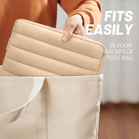 حافظة كمبيوتر محمول منتفخة من Omnpak مقاس 13 بوصة لجهاز MacBook Air، حقيبة كمبيوتر محمول للنساء منتفخة لحمل الكمبيوتر المحمول مقاس 13-14 بوصة لجهاز MacBook M3 M2 M1 in Kuwait