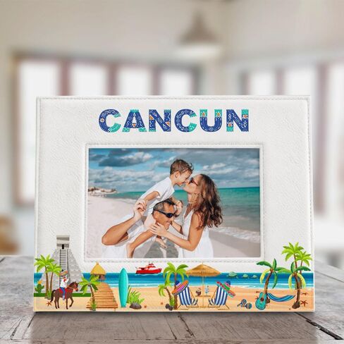 إطار صورة KATE POSH Cancun، عطلة عائلية في كانكون المكسيك، شهر العسل، الزفاف، ديكور الشاطئ (5x7-عمودي) in Saudi Arabia