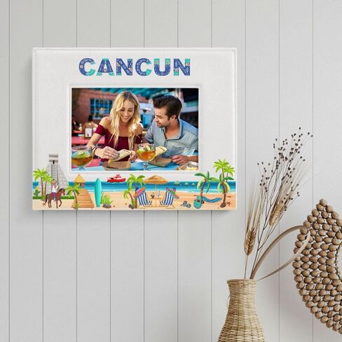 إطار صورة KATE POSH Cancun، عطلة عائلية في كانكون المكسيك، شهر العسل، الزفاف، ديكور الشاطئ (5x7-عمودي) in Saudi Arabia