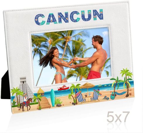 إطار صورة KATE POSH Cancun، عطلة عائلية في كانكون المكسيك، شهر العسل، الزفاف، ديكور الشاطئ (5x7-عمودي) in Saudi Arabia