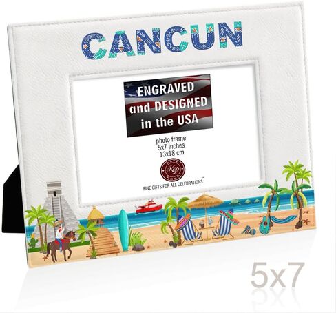 إطار صورة KATE POSH Cancun، عطلة عائلية في كانكون المكسيك، شهر العسل، الزفاف، ديكور الشاطئ (5x7-عمودي) in Saudi Arabia