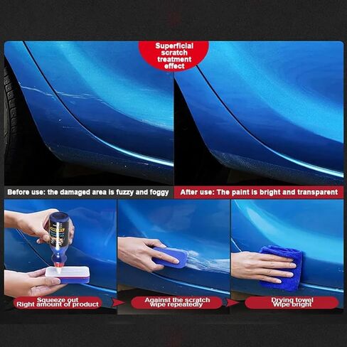 شمع إصلاح الخدوش للسيارة، معجون إصلاح خدوش السيارة، مزيل خدوش شمع السيارة، إصلاح خدوش طلاء السيارة، مزيل خدوش السيارة، مجموعة إزالة خدوش السيارة الفاخرة (3 قطع) in Kuwait