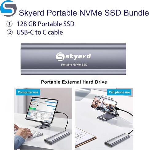 HP Laptop, 15.6" FHD Screen, Intel Core i3-1215U Processor, 16GB RAM, 1TB SSD, HDMI, Webcam, Wi-Fi, Bluetooth, Fingerprint Reader, HDMI, Type-C, Skyerd 128GB NVMe Portable SSD, Windows 11 H,Silver in Saudi Arabia