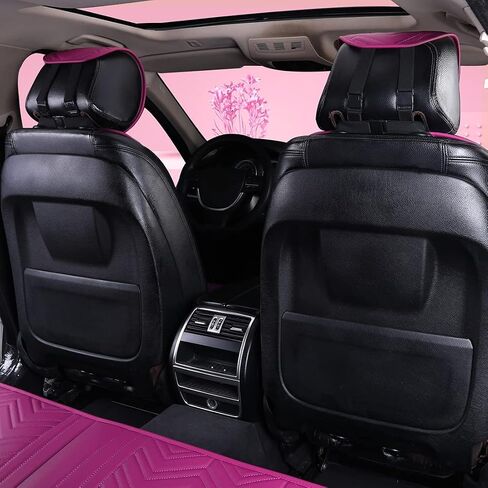 2023 New Purple Leather Car Seat Covers Universal Truck Seat Cover Cute Full Leather Car Seat Covers Wave Pattern 2/3 Covered 11PCS Fit Car/Auto/Truck/SUV (D-Purple) in Saudi Arabia