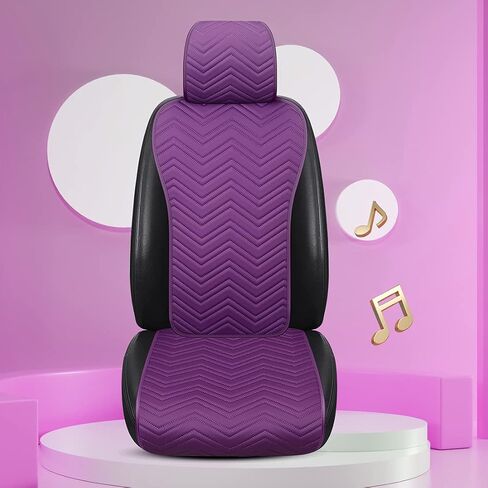 2023 New Purple Leather Car Seat Covers Universal Truck Seat Cover Cute Full Leather Car Seat Covers Wave Pattern 2/3 Covered 11PCS Fit Car/Auto/Truck/SUV (D-Purple) in Saudi Arabia