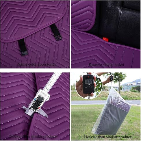 2023 New Purple Leather Car Seat Covers Universal Truck Seat Cover Cute Full Leather Car Seat Covers Wave Pattern 2/3 Covered 11PCS Fit Car/Auto/Truck/SUV (D-Purple) in Saudi Arabia