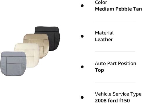 2005 2006 2007 2008 Ford F150 Leather Seat Cover Replacement, Driver & Passenger Bottom Leather Seat Cover for Ford F150 (Medium Pebble Tan, Driver Bottom) in Saudi Arabia