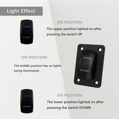12V DC Motor Polarity Reversing Switch DPDT Momentary Rocker Switch Panel with Pigtail Wire Up Down Switch for Car Boat RV 12V/20A 24V/10A Waterproof IP68 in Saudi Arabia