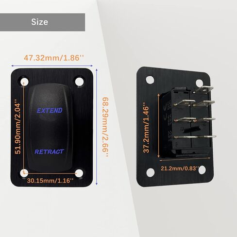 12V DC Motor Polarity Reversing Switch DPDT Momentary Rocker Switch Panel with Pigtail Wire Up Down Switch for Car Boat RV 12V/20A 24V/10A Waterproof IP68 in Saudi Arabia