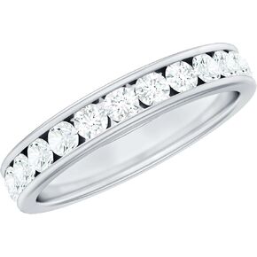 فرقة زفاف معتمدة مع مختبر معتمد ، جودة EF -VS ، مجموعة قناة Diamond Full Edernity Ring - جاهزة للهدية in Kuwait