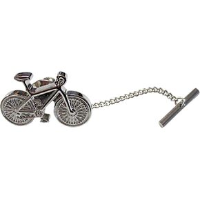 Kiola Designs Silver Toned Detailed Bicycle Tie Tack in Kuwait