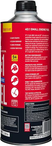 VP Racing Fuels 6295 ، جاهز للاستخدام ، 40: 1 مسبقًا من وقود محرك صغير (SEF) - Quart in Kuwait