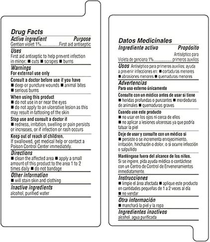 De La Cruz Gentian Violet - Violeta de Genciana - صبغة البنفسجي 1 ٪ من الإسعافات الأولية المطهر ، 1 fl oz in Saudi Arabia