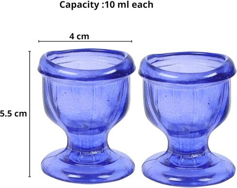 Glass Eye Wash Cup with Engineering Design to Fit Eyes for Effective Cleansing Superior, Smooth Edge,Snug Fit- with Storage Container Soothing Relief from Allergens, Irritants, Makeup, Dust, Dry Eyes in Kuwait