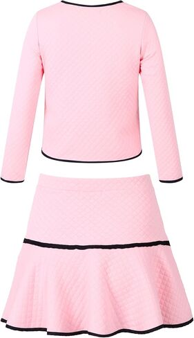Richie House Girls Girls Skirt 2p مجموعة طويلة الأكمام سترة معطف معطف الحزب تنورة السقوط الزي Rhk3008 in Kuwait