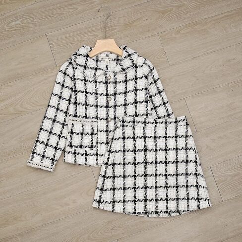 Richie House Girls Girls Skirt 2p مجموعة طويلة الأكمام سترة معطف معطف الحزب تنورة السقوط الزي Rhk3008 in Kuwait