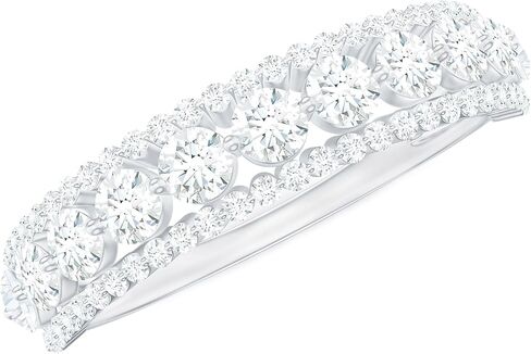 Band Moissanite Half Edernity المعتمد للنساء ، D -VS1 جودة ، حلقة الذكرى الذكرى المويسانيت - مثالية للهدية in Kuwait