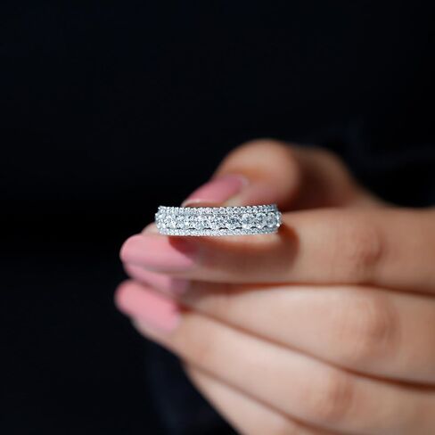 Band Moissanite Half Edernity المعتمد للنساء ، D -VS1 جودة ، حلقة الذكرى الذكرى المويسانيت - مثالية للهدية in Kuwait