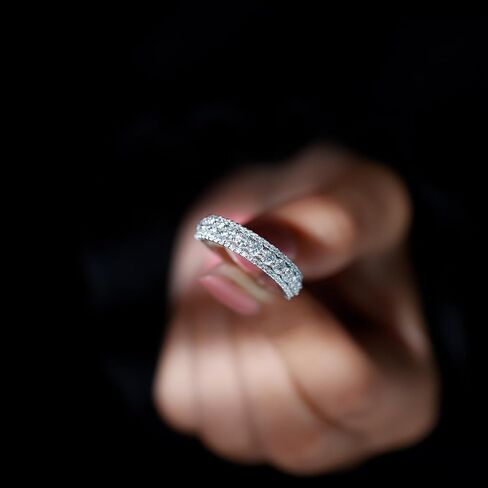 Band Moissanite Half Edernity المعتمد للنساء ، D -VS1 جودة ، حلقة الذكرى الذكرى المويسانيت - مثالية للهدية in Kuwait