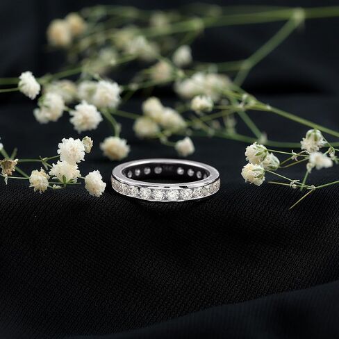 Certified Lab Grown Diamond Wedding Band, Ef-Vs Quality, Channel Set Diamond Full Eternity Ring - Ready To Gift in Saudi Arabia