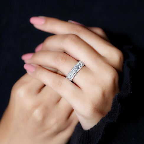 Band Moissanite Half Edernity المعتمد للنساء ، D -VS1 جودة ، حلقة الذكرى الذكرى المويسانيت - مثالية للهدية in Kuwait