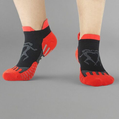 Bauvale Women's 5 Pairs Red Cushioned Anti Odor Blister Resistant Seamless Low Cut Running Sports Socks,Size 5-9 in Saudi Arabia