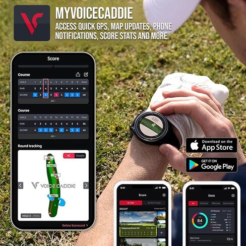 ساعة الجولف الذكية Voice Caddy T9 مع نظام تحديد المواقع العالمي | محلل تأرجح الجولف مع حساب المنحدر ومعاينة الدورة | هدية الجولف المثالية للرجال والنساء (رمادي) in Saudi Arabia