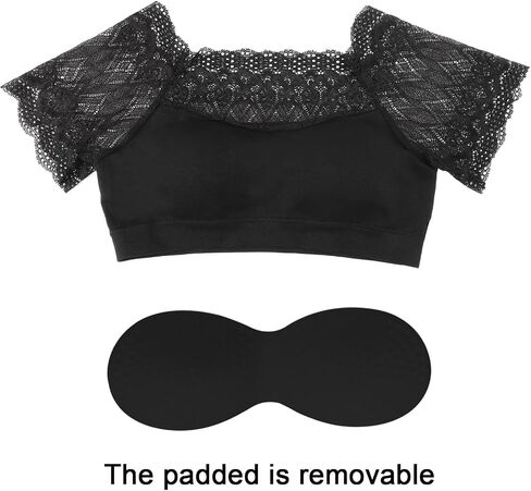 DRESHOW Lace Bralette Tank Tops Wireless Bra Lace Crop Top Removeable Pads Yoga Sports Bra Undershirt for Women & Teens in Saudi Arabia
