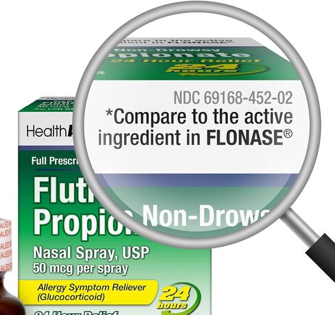 HealthA2Z® Fluticasone Propionate Nasal Spray | 50 mcg per Spray | 24 Hour Allergy Relief | 144 Sprays | 0.62 fl oz. (18.2mL) | Relief from Nasal Congestion | Runny Nose | Sneezing in Saudi Arabia
