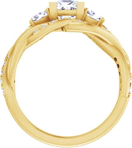 SAVEARTH DIAMONDS 3-Stone Infinity Bridal Ring Set, Center 5MM Princess Moissanite Diamond Engagement Wedding Rings For Women In 14k Gold Over Sterling Silver (1.50 Ctw) in Saudi Arabia