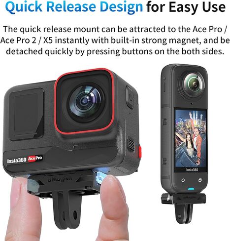 Rszfnjxry Magnetic Quick Release Mount Compatible with Insta360 Ace Pro/Ace in Saudi Arabia