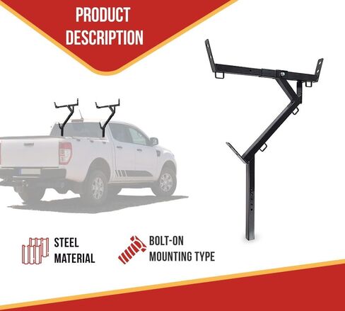 Mytee Products Steel Side-Rail Ladder Rack for Truck - 20"-28" Adjustable Cross Bar Length, 250 lbs Capacity Ladder Rack for Kayak, Surfboard, Pipes, Lumber - Set of 2 in Saudi Arabia