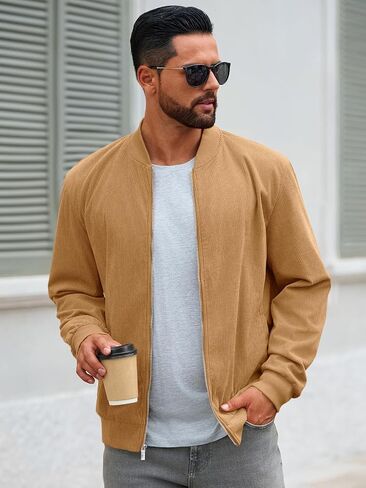 Runcati Mens Corduroy Bomber Jacket خفيفة الوزن lex in Saudi Arabia