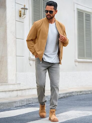 Runcati Mens Corduroy Bomber Jacket خفيفة الوزن lex in Saudi Arabia