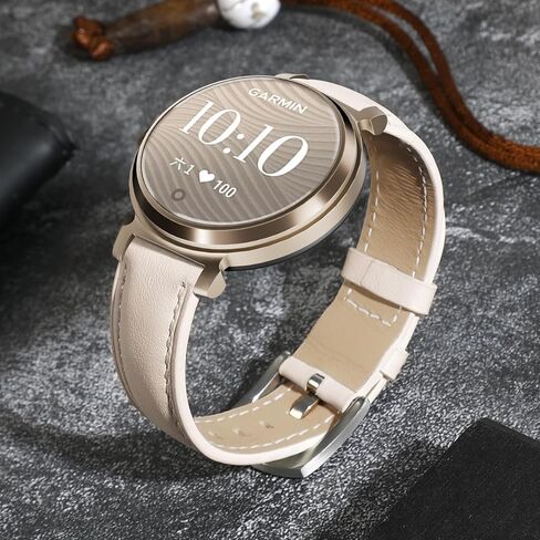 Leather Bands Compatible with Garmin Lily 2, 14mm Top Grain Soft Loop Straps Quick Release Replacement Adjustable Wristband for Lily 2 Classic/Active Smart Watch Accessory for Grace Women in Saudi Arabia