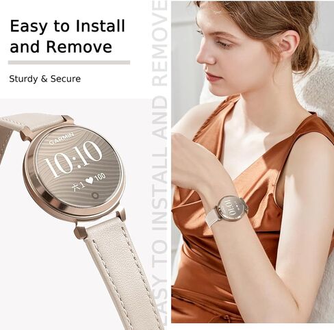 Leather Bands Compatible with Garmin Lily 2, 14mm Top Grain Soft Loop Straps Quick Release Replacement Adjustable Wristband for Lily 2 Classic/Active Smart Watch Accessory for Grace Women in Saudi Arabia