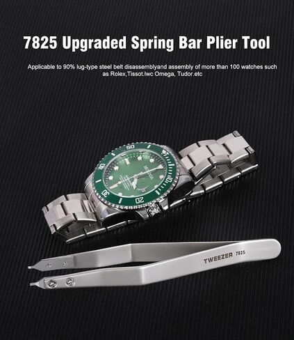 7825 Spring Bar Tweezer, Watch Spring Bar Plier Removal Tool for Watchmaker and Repairer (Green) in Saudi Arabia
