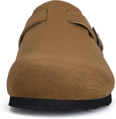 Torotto Mens Clogs Cork Footbed Suede Slippers Arch Support Potato Shoes with Adjustable Buckle in Kuwait