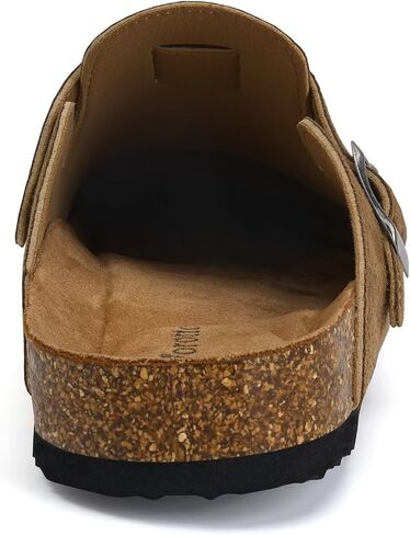 Torotto Mens Clogs Cork Footbed Suede Slippers Arch Support Potato Shoes with Adjustable Buckle in Kuwait