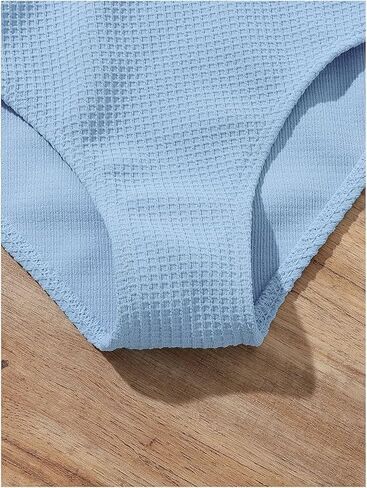 QJQ Girl's 2 Piece High Waisted Swimsuits Ruffle Waffle Bathing Suit Summer Cute Bikini Sets in Saudi Arabia