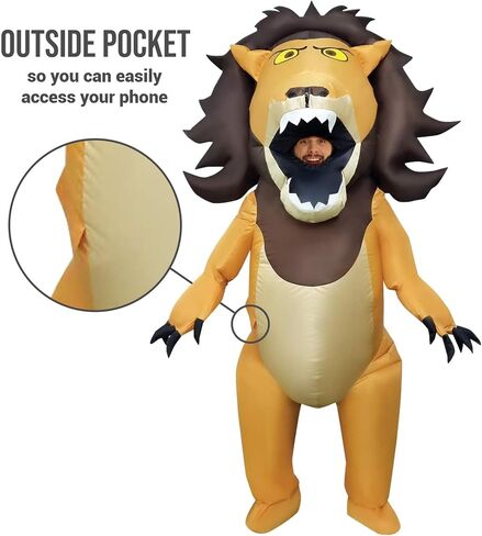 Morph Inflatable Lion Costume for Adults, Funny Blow Up Lion Outfit, Inflatable Animal Costume for Men in Saudi Arabia